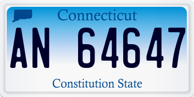 CT license plate AN64647