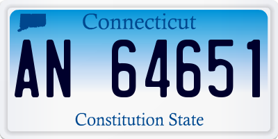 CT license plate AN64651