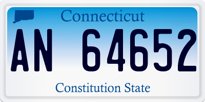 CT license plate AN64652