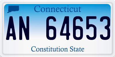 CT license plate AN64653
