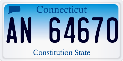 CT license plate AN64670