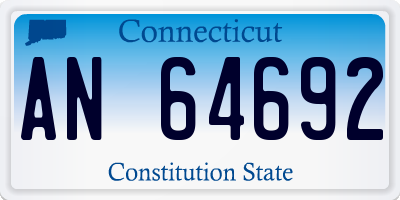 CT license plate AN64692