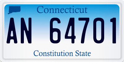 CT license plate AN64701