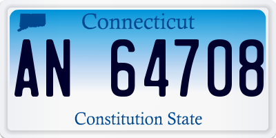 CT license plate AN64708
