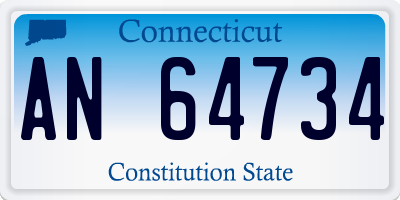 CT license plate AN64734