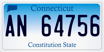 CT license plate AN64756