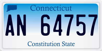 CT license plate AN64757