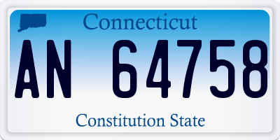 CT license plate AN64758