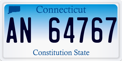 CT license plate AN64767