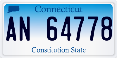 CT license plate AN64778
