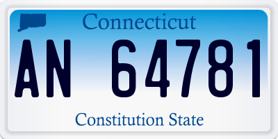 CT license plate AN64781