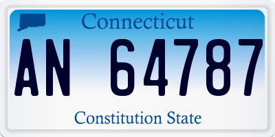 CT license plate AN64787
