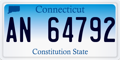 CT license plate AN64792