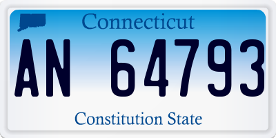 CT license plate AN64793