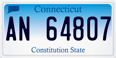 CT license plate AN64807