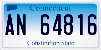 CT license plate AN64816