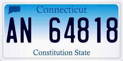 CT license plate AN64818
