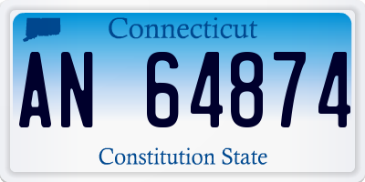 CT license plate AN64874