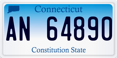CT license plate AN64890