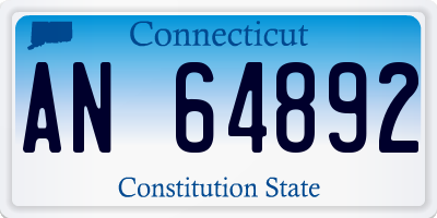 CT license plate AN64892