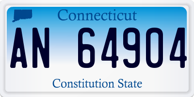 CT license plate AN64904