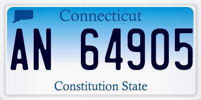 CT license plate AN64905