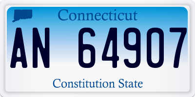 CT license plate AN64907