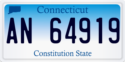 CT license plate AN64919