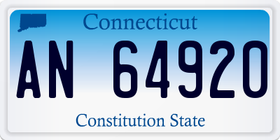 CT license plate AN64920