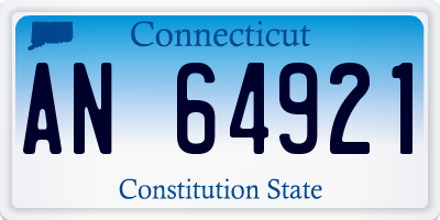 CT license plate AN64921