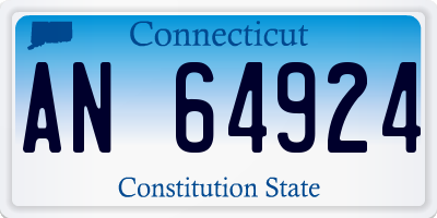 CT license plate AN64924