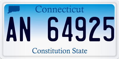 CT license plate AN64925