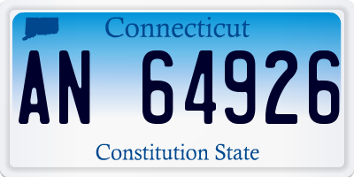 CT license plate AN64926