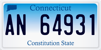 CT license plate AN64931