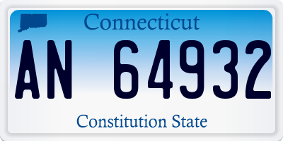 CT license plate AN64932
