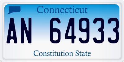 CT license plate AN64933