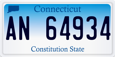 CT license plate AN64934