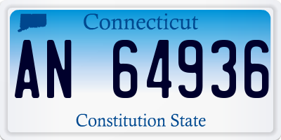 CT license plate AN64936
