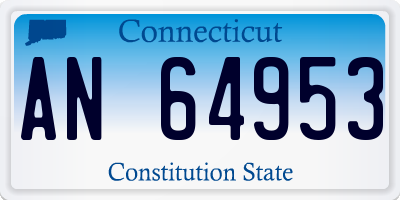 CT license plate AN64953