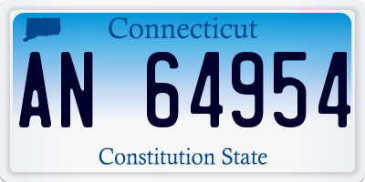 CT license plate AN64954