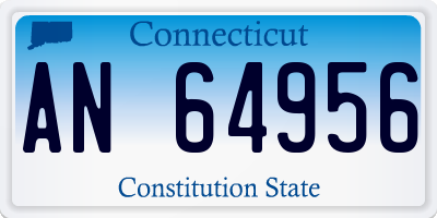 CT license plate AN64956