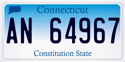 CT license plate AN64967
