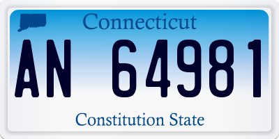CT license plate AN64981