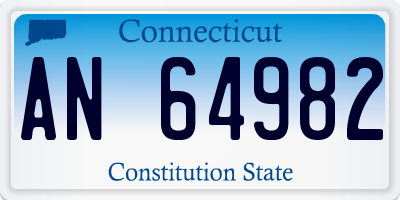 CT license plate AN64982