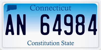 CT license plate AN64984