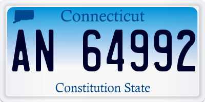 CT license plate AN64992