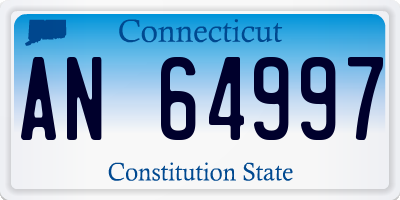 CT license plate AN64997