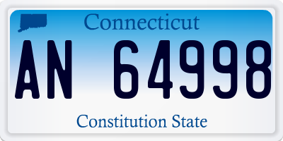 CT license plate AN64998