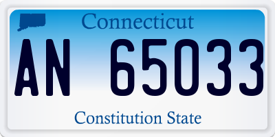 CT license plate AN65033