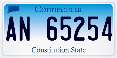 CT license plate AN65254